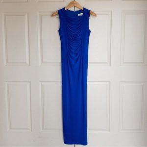 Joseph Ribkoff Dress Gown Royal Sapphire Blue Long Sleeveless Size 10